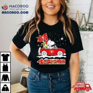 Santa Snoopy Peanut Driving Car San Francisco 49ers Merry Christmas Shirt