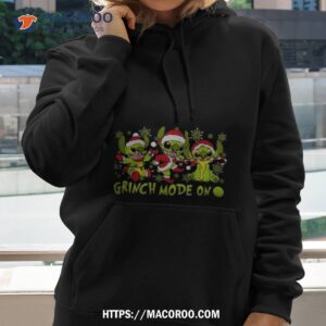 Santa Stitch Grinch Mode On Christmas T Shirt