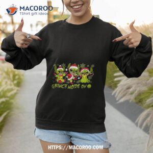 Santa Stitch Grinch Mode On Christmas Sweatshirt