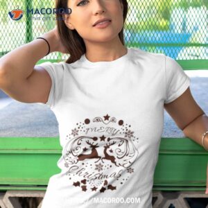 Scandinavian Christmas Norwegian Folk Art Cottage Core Hygge Tshirt 1