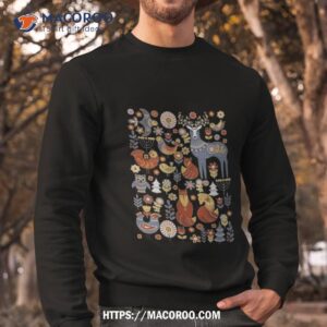 Scandinavian Folk Art Christmas Norwegian Cottage Sweatshirt