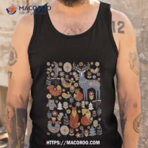 Scandinavian Folk Art Christmas Norwegian Cottage Tank Top