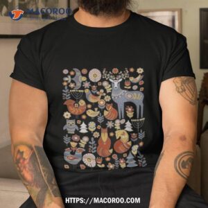 Scandinavian Folk Art Christmas Norwegian Cottage Shirt