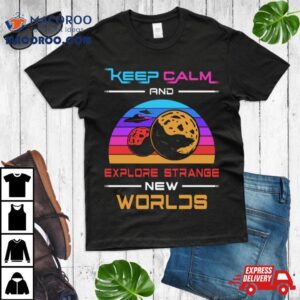 Science Fiction Day Space Keep Calm Stars Tshirt