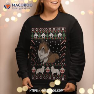 shetland sheepdog ugly christmas sheltie holiday dog lover sweatshirt sweatshirt 2