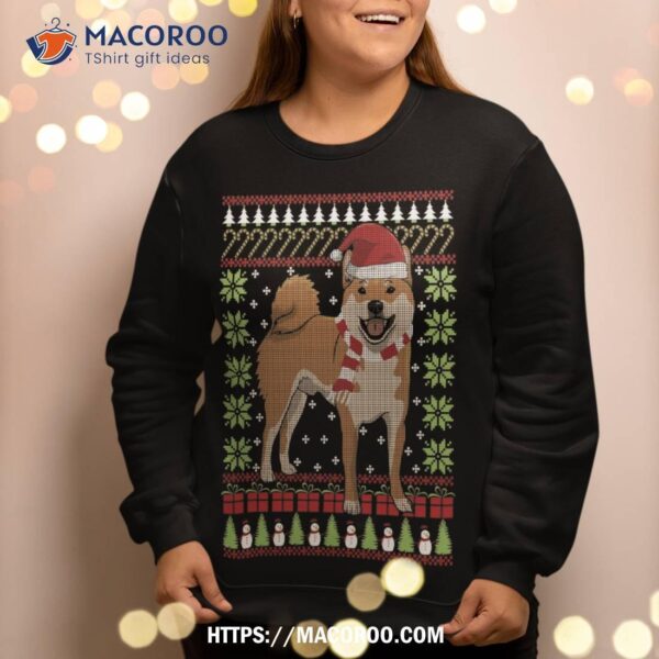 Shiba Inu Ugly Christmas Funny Holiday Dog Lover Xmas Gift Sweatshirt