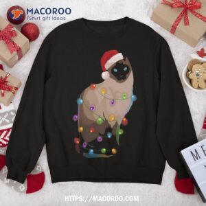 Siamese Cat Christmas Lights Xmas Lover Sweatshirt