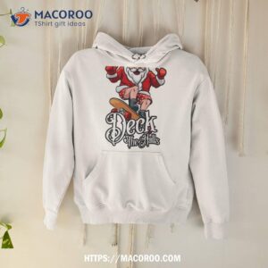 Skateboarding Santa Claus Deck The Halls Christmas Shirt
