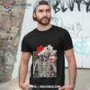 Skeleton Santa Hat Christmas Coffee Lover Shirt