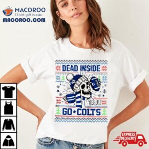 Skull Dead Inside But Go Indianapolis Colts Ugly Christmas Tshirt