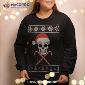 skull skeleton ugly christmas sweater style design sweatshirt sweatshirt 2