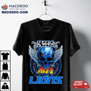 Skull Wings Kiss In Detroit Lions Football Shirt