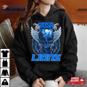 Skull Wings Rush In Detroit Lions Football Tshirt