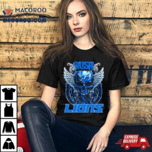 Skull Wings Rush In Detroit Lions Football Tshirt