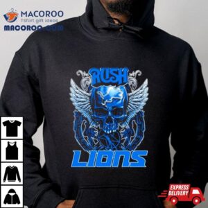 Skull Wings Rush In Detroit Lions Football Tshirt