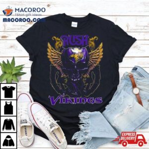 Skull Wings Rush Minnesota Vikings Tshirt