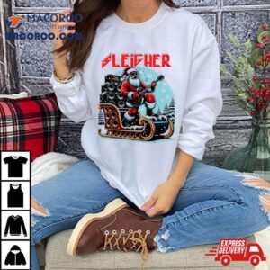 Sleigher Hail Santa Heavy Metal Christmas Rock Tshirt