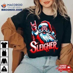 Sleigher Santa Claus Rock Christmas Funny Shirt