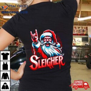 Sleigher Santa Claus Rock Christmas Funny Tshirt