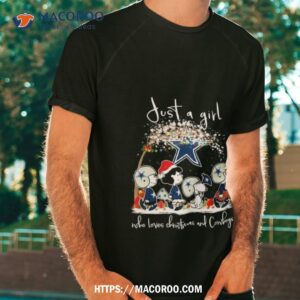 Snoopy And Friends Just A Girl Who Loves Christmas And Dallas Cowboys T Shirt