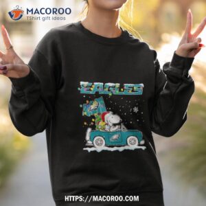 Snoopy And Philadelphia Eagles Christmas Car 2023 Sweatshirt 2