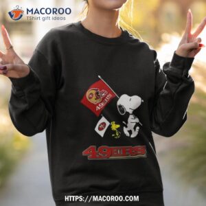 Snoopy And Woodstock San Francisco 49ers Football Flag Shirt 2 Snoopy And Woodstock San Francisco 49ers Football Flag Sweatshirt 2