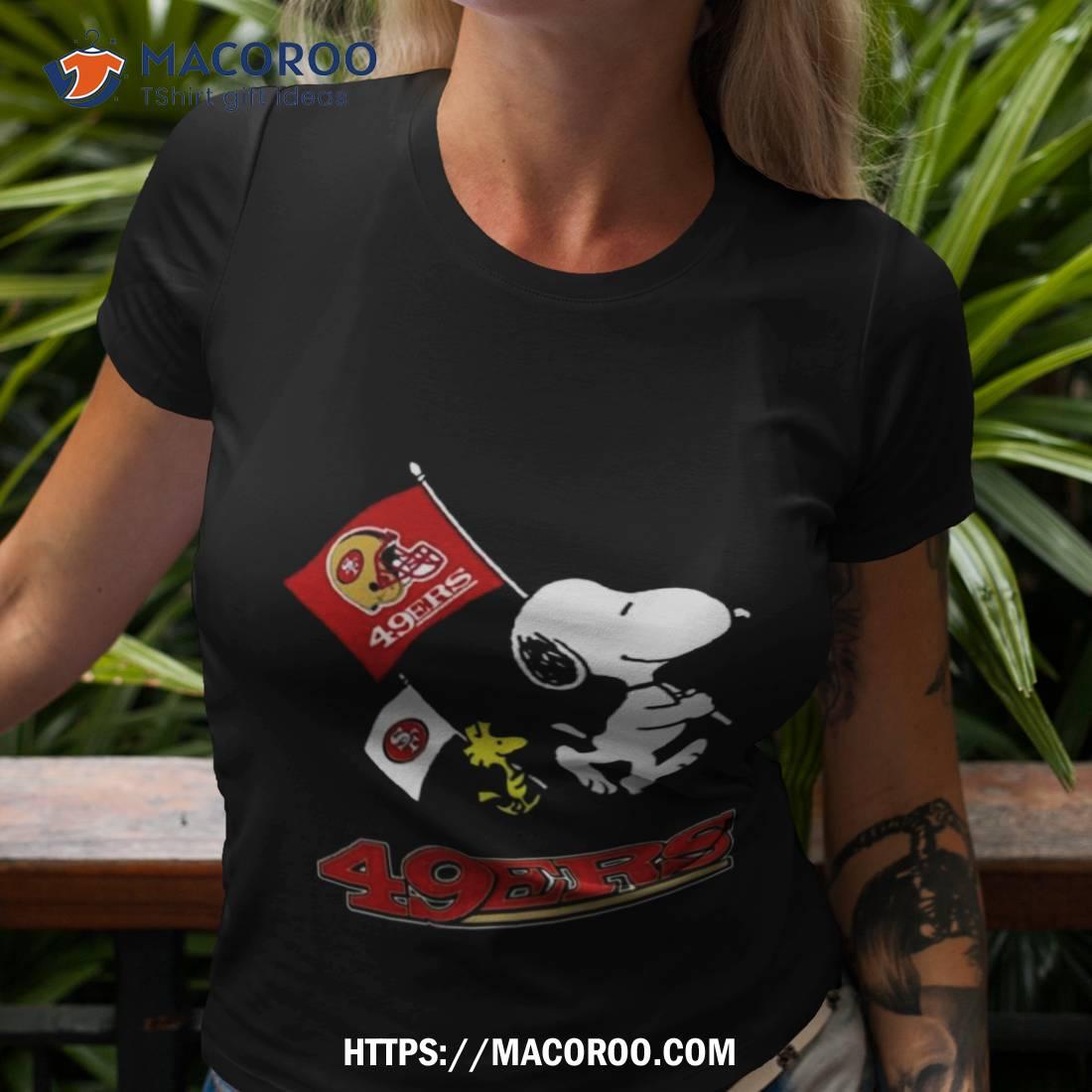Snoopy And Woodstock San Francisco 49ers Football Flag Shirt Snoopy And Woodstock San Francisco 49ers Football Flag Shirt