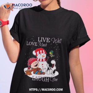 Snoopy Charlie Brown Live Well Love Much Laugh Often Christmas 2023 T Shirt