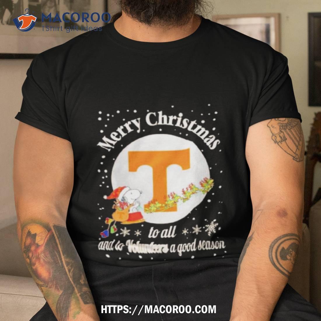 Snoopy Merry Christmas To All And To Tennessee Volunteers A Good Season T Shirt Snoopy Merry Christmas To All And To Tennessee Volunteers A Good Season T Shirt