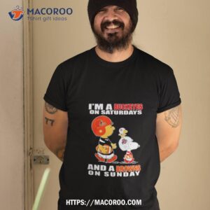 Snoopy Woodstock And Charlie Brown I’m A Ohio State Buckeyes On Saturdays And A Cleveland Browns On Sunday Logo T Shirt Snoopy Woodstock And Charlie Brown I’m A Ohio State Buckeyes On Saturdays And A Cleveland Browns On Sunday Logo T Shirt