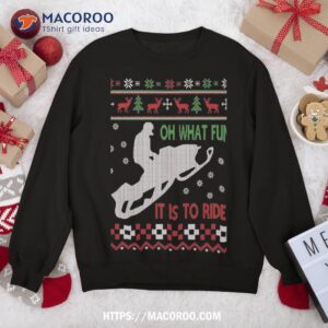 Snowmobile Christmas Sweatshirt Fun Santa Xmas Gift