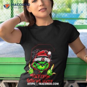 South Carolina Gamecocks Grinch Santa Middle Finger Haters Gonna Hate Shirt