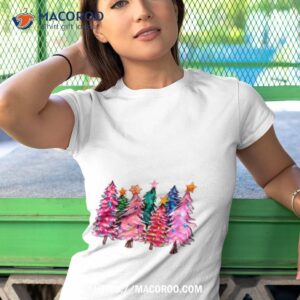 sparkling pink tree christmas shirt tshirt 1