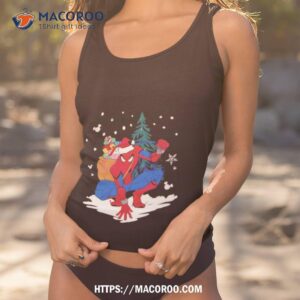Spiderman Santa Christmas Tree Snow Tank Top 1