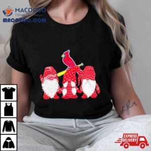 St Louis Cardinals Gnomes Merry Christmas Tshirt