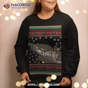 steam train gifts railroad ugly christmas holiday sweatshirt sweatshirt 2