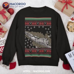 Steam Train Gifts Railroad Ugly Christmas Holiday Sweatshirt