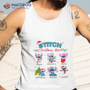 Stitch Christmas Mood Presents Holiday Decor Stocking Christmas Tree Tank Top 3