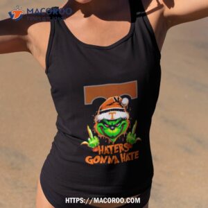 Tennessee Volunteers Grinch Santa Middle Finger Haters Gonna Hate Shirt