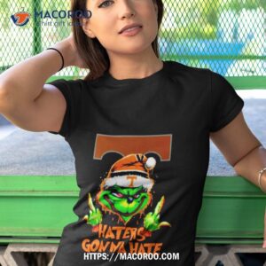 Tennessee Volunteers Grinch Santa Middle Finger Haters Gonna Hate Tshirt 1