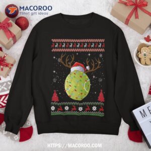 Tennis Ugly Sweater Reindeer Ball Christmas Lights Sweatshirt