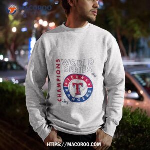 texas rangers majestic threads mlb 2023 world series champions tri blend men s t shirt sweatshirt