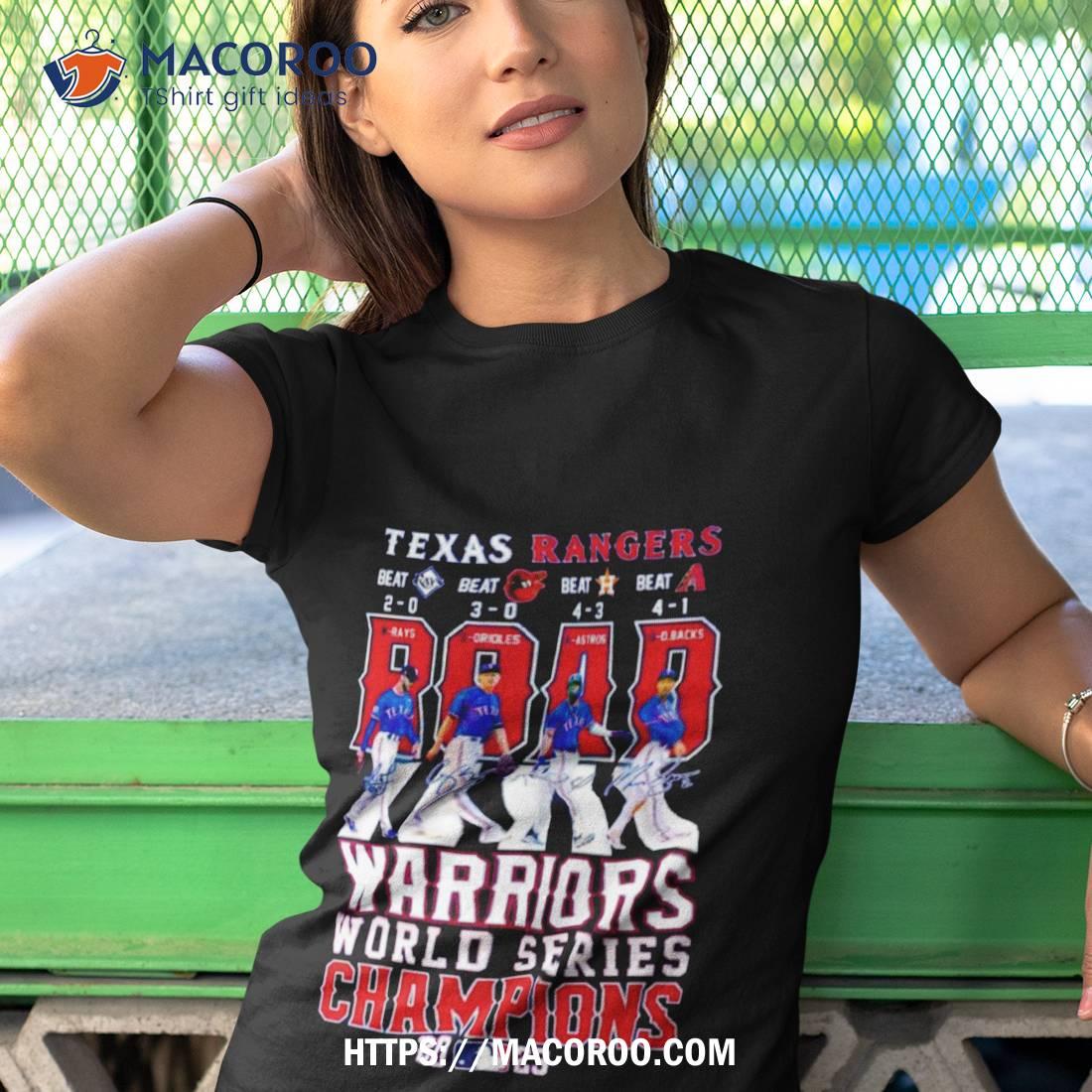 Texas Rangers Road Warriors World Series Champions 2023 Signatures Shirt Texas Rangers Road Warriors World Series Champions 2023 Signatures Shirt