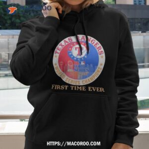 Texas Rangers World Series Champions 2023 First Time Ever Logo Hoodie 2