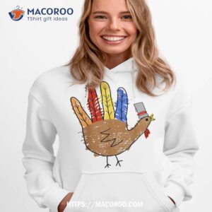 Thanksgiving Hand Turkey Funny Teacher Thankful Hoodie 1