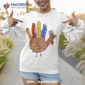 Thanksgiving Hand Turkey Funny Teacher Thankful Sweatshirt 1