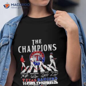 The Champions Texas Rangers 2023 World Series Players Abbey Road Signatures Shirt