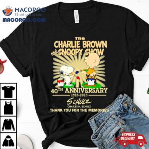 The Charlie Brown And Snoopy Show 40th Anniversary 1983 2023 Charles M.schulz Thank You For The Memories Signature T Shirt