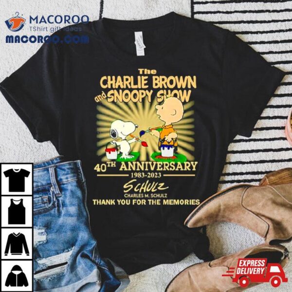 The Charlie Brown And Snoopy Show 40th Anniversary 1983 – 2023 Charles M.schulz Thank You For The Memories T Shirt