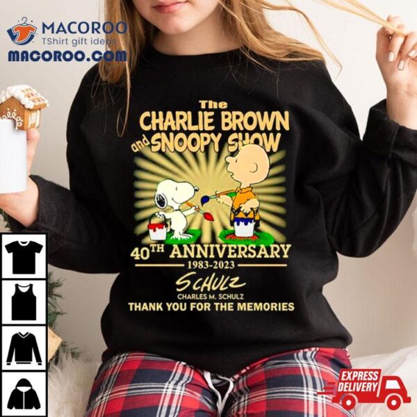 The Charlie Brown And Snoopy Show 40th Anniversary 1983 – 2023 Charles M.schulz Thank You For The Memories T Shirt